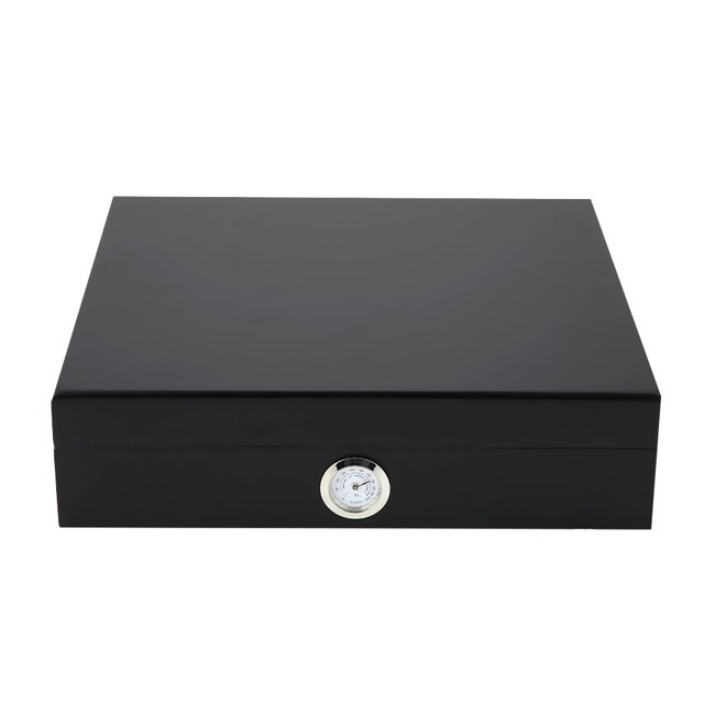 Mini humidificador portátil, caja de puros, contenedor de cigarrillos de madera Vintage, estuche de almacenamiento (negro)