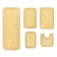 thumbnail image 2 of Home Weavers Radiant Collection 100% Cotton Non-Slip Bathroom Rug Set Machine Washable Bathroom Rug, Bath Rug, Bathroom Rug, Runner, U Shaped Contour, Yellow Color 5 Piece Bath Carpet set, 2 of 3