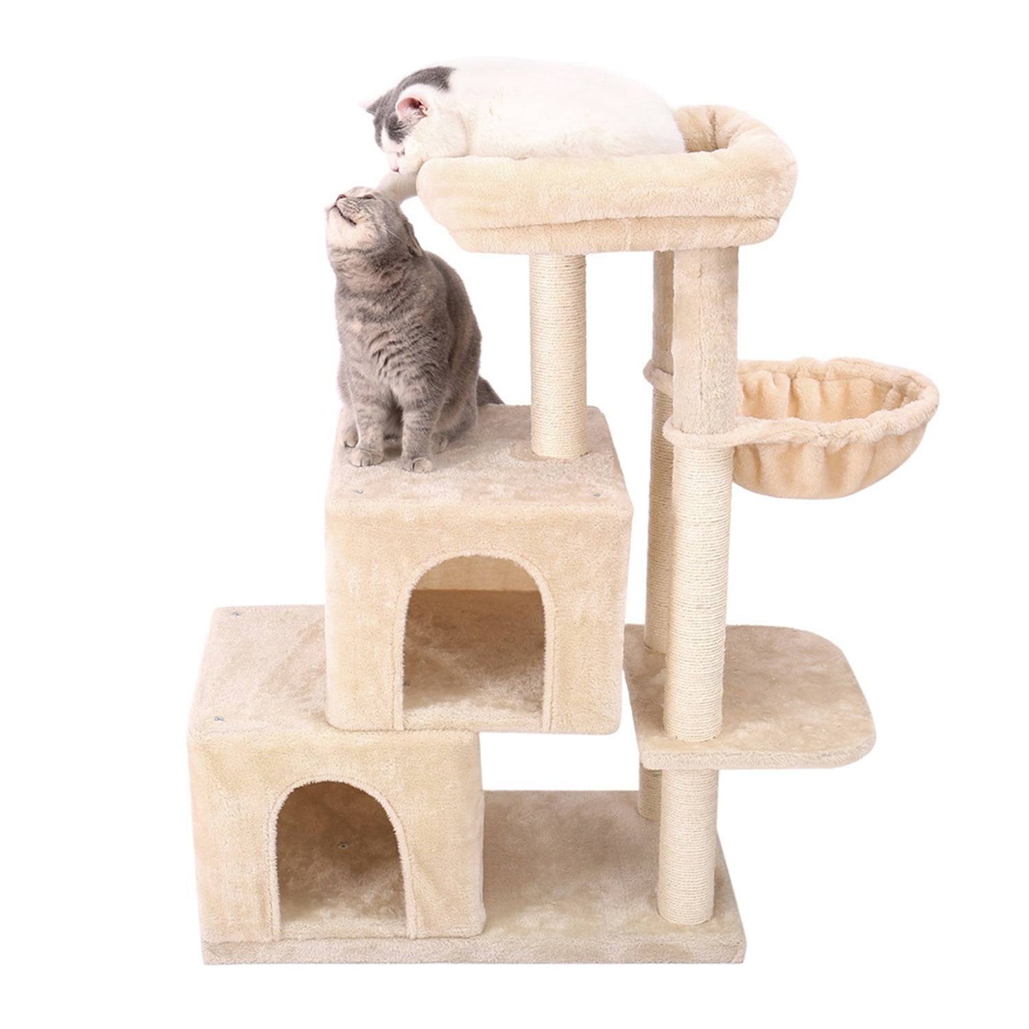 Pefilos 47" Cat Tree House for Indoor Cats, Cat Condo with Sisal Scratching Posts, Cat Tower with Pink Top Perch for Kittens, Pink Pefilos 47" Cat Tree House for Indoor Cats, Cat Condo with Sisal Scratching Posts, Cat Tower with Pink Top Perch for Kittens, Pink