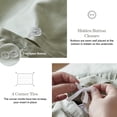 thumbnail image 3 of Simple&Opulence Kids Sage Green Cotton Duvet Cover with Ruffled Twin(68"x 86")- 2 Pieces Organic High End Floral Frill Lightweight Solid Color Bedding Comforter Cover with 1 Pillowcase, 3 of 6