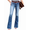 thumbnail image 3 of Boot Cut Jeans for Women Mid Waist Tummy Control Trendy Flare Jeans Straight Denim Pants Light Blue S, 3 of 7