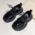 thumbnail image 6 of Girls Platform Loafers Slip On Chunky Shoes with Non-Slip Sole Round Toe School Uniform Dress Shoes Black 32, 6 of 6