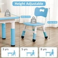 thumbnail image 2 of Rugerasy Table and Chairs Set for Ages 2-10, Height Adjustable Desk with 4 Seats,Arts & Crafts Table,Graffiti Desktop, Non-Slip Legs, Max 300lbs, Children Multi-Activity Table for Classrooms,Daycares, 2 of 7