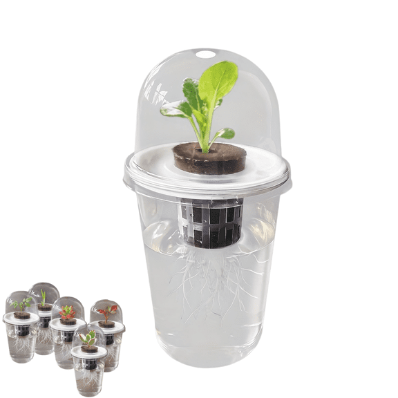 Seed Starter Cup Kit with Humidity Dome, 5 in 1 Self Watering Hydroponic Propagation Cups with Clear Visibility for Seed Starting,1pcs