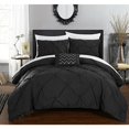 thumbnail image 1 of Chic Home Daya 4 Piece Duvet Cover Set Ruffled Pinch Pleat Design Embellished Zipper Closure Bedding - Decorative Pillow Shams, 1 of 5