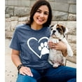thumbnail image 4 of VILOVE Women Paw Love T-Shirt Dog Lover Shirt Paw Print Heart Tee Shirt Cute Dog Mom Short Sleeve Tee Tops, 4 of 6