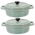 thumbnail image 4 of QJUHUNG Bol à Soupe en Céramique Vert pour Rangement, Robuste et avec Couvercle, 2 Pcs, Petit Format, 4 of 8
