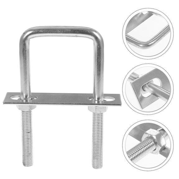 SWETRACE 1Pcs Galvanized Steel Square U Bolt for Boat Trailer Pipe Hardware Anti Theft Fixed Bracket Outdoor Use