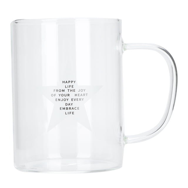 Taza de Vidrio Jadeshay Transparente 350ML Taza de Café Durabilidad Extendida