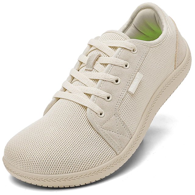 Zapatillas Barefoot VNANV para hombre con punta ancha, color beige