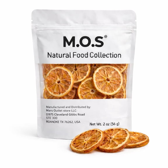 M.O.S Dried Mandarin Orange Slices 2 oz No Sugar Added Dehydrated Citrus Vegan Snack Made in  USA