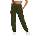thumbnail image 1 of Ladies Solid Color Drawstring Elastic Waist Casual Loose Foot Sweatpants Ladies Athletic Pants Womens Pants Casual Small Womens Insulated Pants Womens Business Casual Pants plus Size Casual Pants, 1 of 4