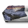 thumbnail image 3 of Nature Soft Flannel Fleece Blanket, Winter Landscape in the Mountains Sunset Majestic Scenes from the World Photo, Cozy Plush for Indoor and Outdoor Use, 60" x 80", White Brown Mauve, by Ambesonne, 3 of 6