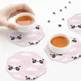 thumbnail image 7 of Pofeuu Cute Panda Print Leather Coasters Set of 6, Round Cups Mugs Mat Pad for Home Kitchen Heat Resistant Drink Coasters,Octagon, 7 of 7