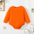 thumbnail image 2 of Kucnuzki Newborn Baby Girl Clothes 3 Months Fall Winter Bodysuit 6 Months Long Sleeve Solid Color Romper Bodysuit Orange, 2 of 6