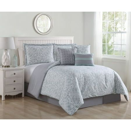 7 Piece Lexia Mint/Gray Comforter Set - Walmart.com