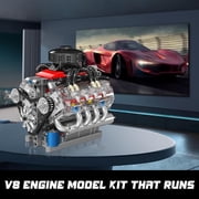 10171 V8 Engine Building Blocks Sets, V8 Engine Model kit That Run, Build Your Own STEM Model Engine, 8-Cylinder Car Engine Building Engineering Toys for Age 14+/Adults Collections(487+PCS)