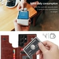 thumbnail image 3 of Case for Samsung Galaxy S22 Ultra (Not S22) with Card Holder, Minimalist Luxury PU Leather Magnetic Closure Kickstand Slim Hard Protective Case Cover for Samsung Galaxy S22 Ultra Brown-, 3 of 18