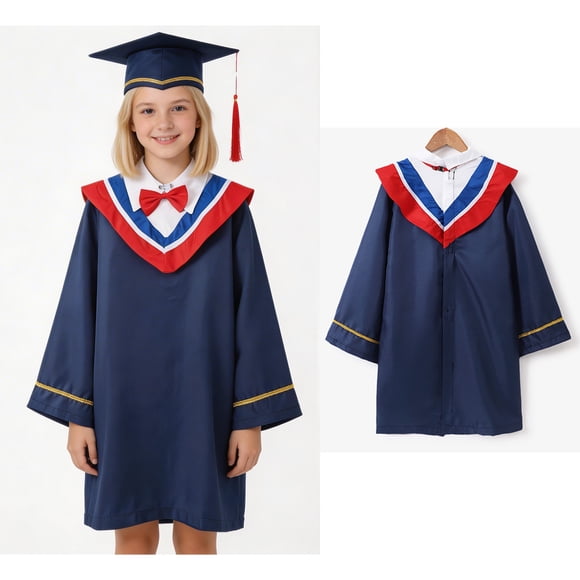 Unisex Graduation Gown Primary School Graduation Cap and Gown for Kids Blue Cap and Gown Kindergarten Graduation Gifts 9-10 Years