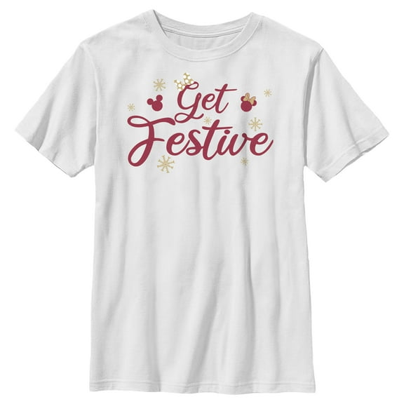 Boy's Mickey & Friends Mickey and Friends Get Festive Graphic Tee White Small
