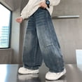 thumbnail image 2 of JUMEYU Kids Jeans Boys' Denim Jeans, Elastic Waist Pants for Kids Size 9-10 (Blue,9-10 Years), 2 of 5