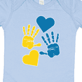 thumbnail image 4 of Inktastic Down Syndrome Awareness with Handprints and Hearts Blue and Yellow Boys or Girls Baby Bodysuit, 4 of 5