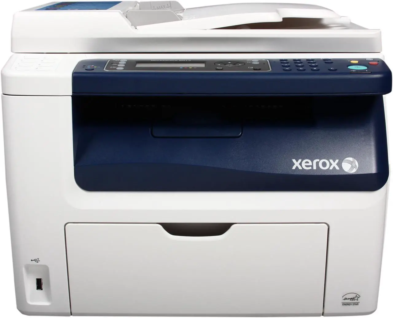 Xerox WorkCentre 6015/NI Color Multi-Function Printer – Print, Copy, Scan, Fax, Wireless, Ethernet, USB, 150-Sheet Input Tray, 15-Sheet ADF