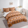 thumbnail image 3 of Feelyou Hippie Tribal Aztec Bedding Comforter Set 7 Pieces, Orange Abstract Full Bedding Set, Teens Adult Women Men Reversible Fitted Sheet Flat Sheet, Super Cozy Room Decor, 3 of 8