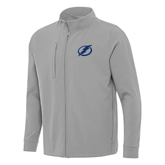 Men's Antigua Gray Tampa Bay Lightning Regard Full-Zip Jacket