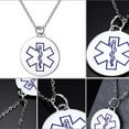 thumbnail image 4 of Collar Zulema Cruz Grabado Colgante Joyas para Hombres Mujeres Azul Acero Inoxidable, 4 of 7