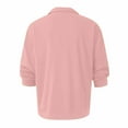 thumbnail image 4 of Godokuleh Mens Fashion Polo Shirts Cotton Classic Long Sleeve Thermal Button Shirt with Pocket Pink 3XL, 4 of 5