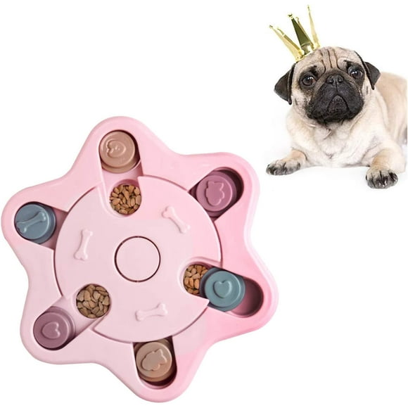 Chien Puzzle, Jouet de Distributeur de Nourriture pour Chien, Jouet Interactif pour Chien Durable, Jouet pour l’entraînement du QI du Chiots (Rose)