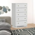 thumbnail image 5 of HomeRoots 524134 28 in. White Solid Wood Five Drawer Chest, 5 of 5