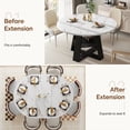 thumbnail image 6 of Hawsaiy Extendable Round to Oval Dining Table Set for 4, Space-Saving Wooden Table with Hidden Storage, Expandable Dining Table with Faux Leather Chairs(White Table+4 Gray Chairs), 6 of 11