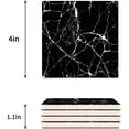 thumbnail image 3 of FMSHPON Marble Black Set of 6 Coaster for Drinks, Absorbent Ceramic Stone Coasters Cup Mat with Cork Base for Home Kitchen Room Coffee Table Bar Decor, 3 of 4