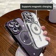 thumbnail image 2 of for iPhone 14 Pro Max Case Magnetic Glitter Full Camera Len Protector[Compatible with MagSafe] Clear Diamond Rhinestone Shockproof Cute Crystal Bling Case for 14 Pro Max 6.7''-Silver, 2 of 13