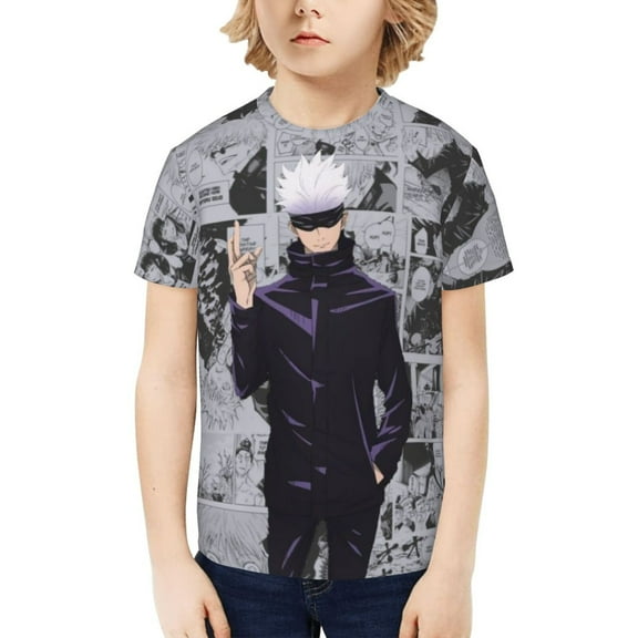 Jujutsu Kaisen Satoru Gojo Kids T-Shirt 3d Printed Graphic T-Shirts Boys And Girls Short Sleeve Shirts For Youth Kids X-Small