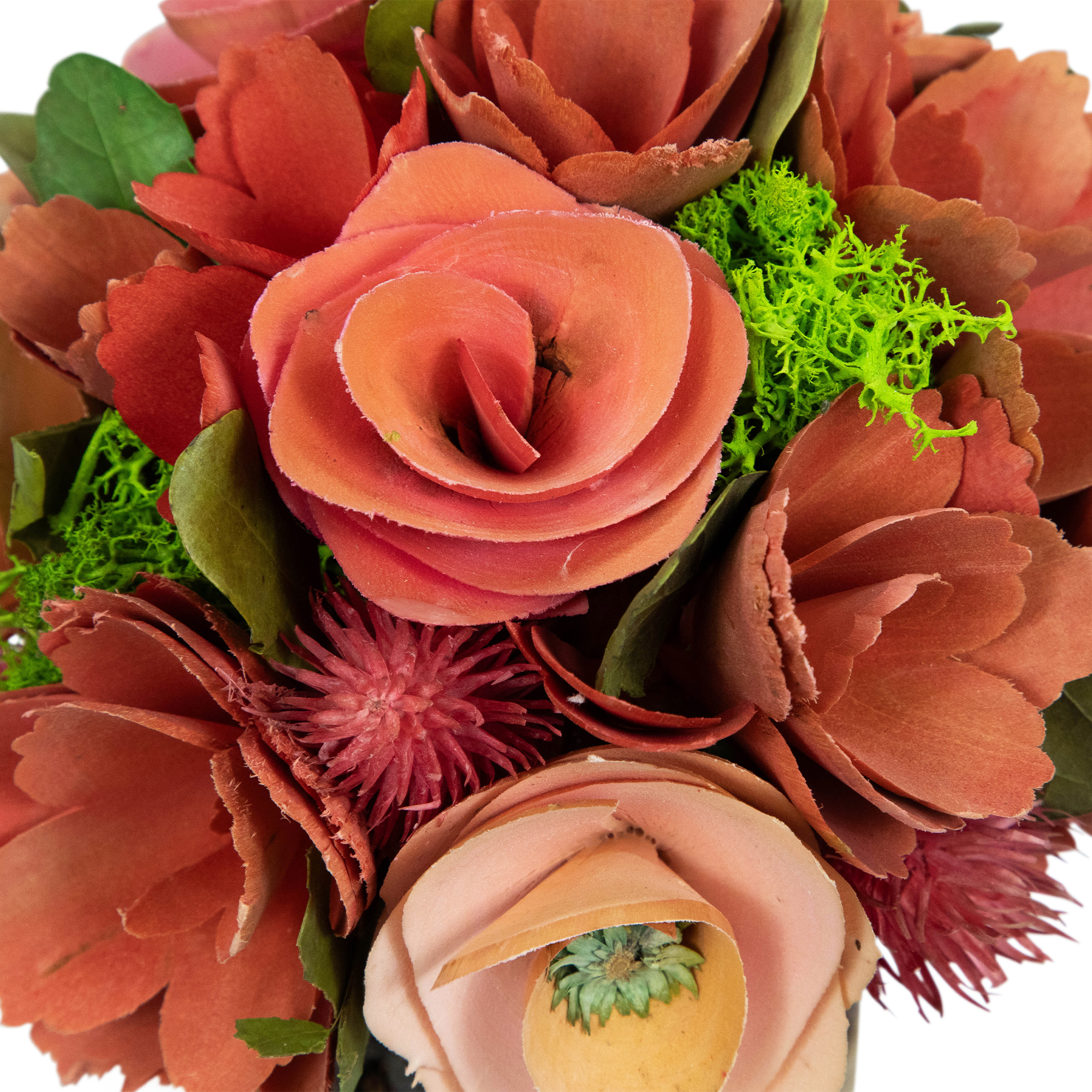 Northlight Artificial Mixed Floral Wooden Spring Bouquet - 9" - Red and Pink