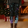 thumbnail image 2 of AOOCHASLIY Womens Pants Summer Clothes Womens Fashion Casual Christmas Printed Tight Leggings High Waist Long Pants, 2 of 5