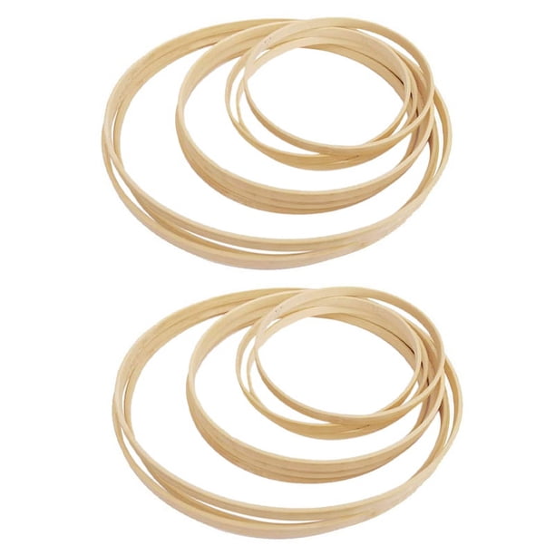 Juego de Aros Florales de Bambú de Madera, Anillos de Artesanales de Macramé con para DIY, Atrapasueños, Decoración de Guirnalda de Boda, 18 Piezas