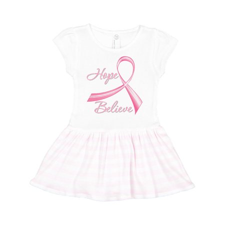 

Inktastic Hope Believe Breast Cancer Ribbon Gift Toddler Girl Dress