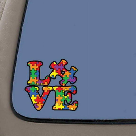 Autism Awareness Puzzle Piece Car Decal Sticker | Vinyl Sticker | 5" X 5" | Car Truck Van SUV Laptop Macbook Wall Decals