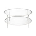 thumbnail image 1 of Henn&Hart Deux Étagère Ronde Table Basse Base en Métal en Blanc avec Plateau en Verre, 1 of 7