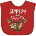 thumbnail image 3 of Inktastic Grampy Loves Me Cute Sloth and Baby Boys or Girls Baby Bib, 3 of 4