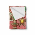 thumbnail image 2 of Gingerbread Man Soft Flannel Fleece Throw Blanket, Christmas Cookies and Baubles Bowties Symbolic Pastry Kids Design, Cozy Plush for Indoor and Outdoor Use, 60" x 80", Multicolor, by Ambesonne, 2 of 6
