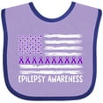 thumbnail image 3 of Inktastic Epilepsy Awareness Purple Ribbons and Flag Boys or Girls Baby Bib, 3 of 4