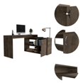 thumbnail image 4 of TUHOME Axis L-Shaped Desk Engineered Wood Desks in  Brown, 4 of 7