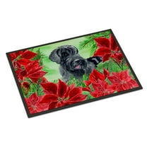 Giant Schnauzer Poinsettas Door Mat