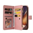 thumbnail image 2 of Wallet Case for Galaxy Note 20 Ultra, Magnetic Zipper Pouch Premium PU Leather with Kickstand Wallet Flip Shockproof Case Wrist Strap Card Slots Holder Pocket Samsung Galaxy Note 20 Ultra, Pink, 2 of 17