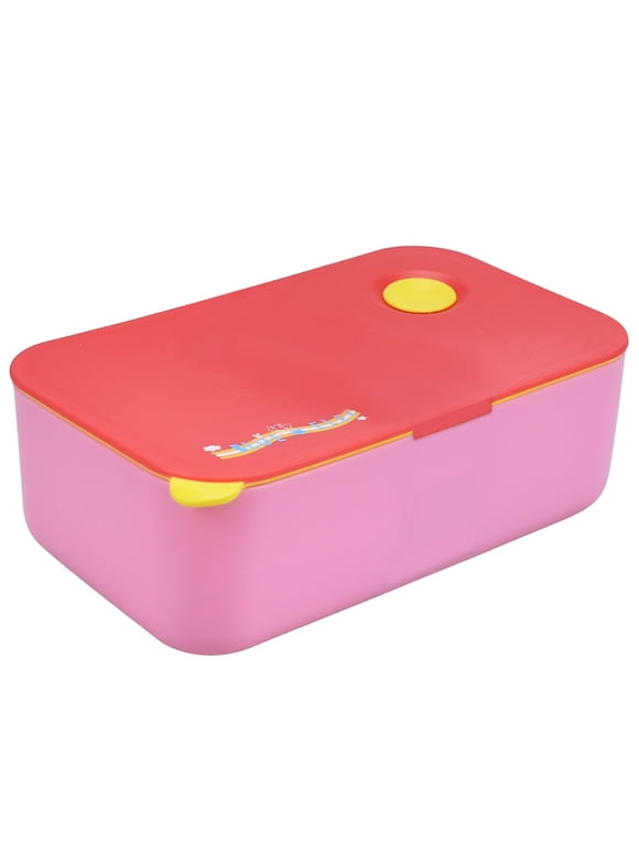 Blue Ele Lunch Box for Kids Children with Spoon, Fork & Sauce Pots, Red, 33.8oz